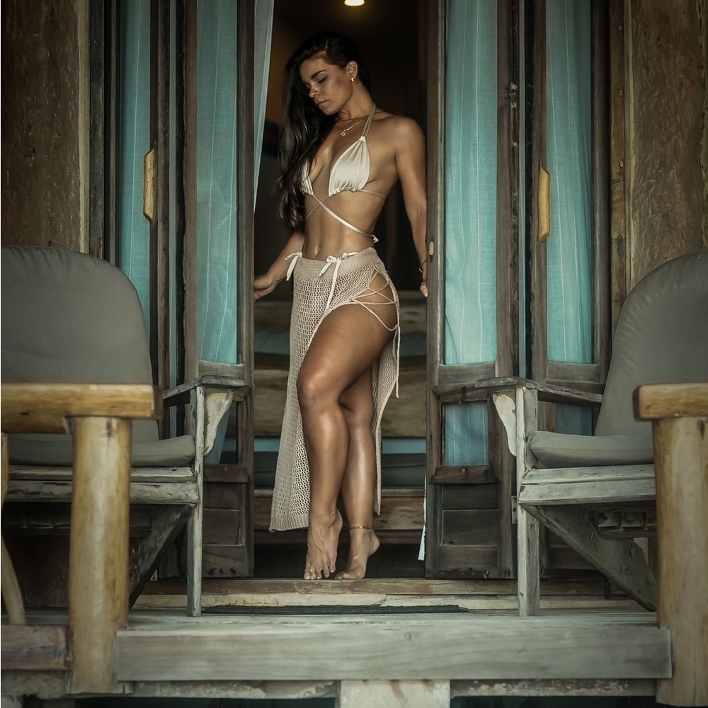 Tan Coverup Skirt / Beachwear